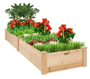 8x2ft Wooden Raised Garden Bed Planter for Garden, Lawn, Yard