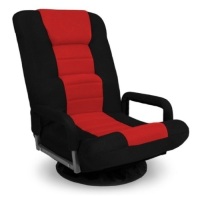 Gaming Floor Chair w/ 360-Degree Swivel, Armrest, Adjustable Backrest, Black/Red