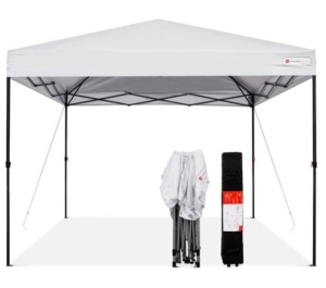 One-Person Setup Instant Pop Up Canopy w/ Wheeled Bag - 10x10ft, White