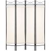 4-Panel Folding Privacy Screen Room Divider Decoration Accent, 6ft