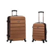 Rockland 2 Piece Expandable ABS Spinner Set, Brown, 20" & 28" - New
