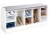 Shoe Storage Rack Bench w/ Padded Seat, 10 Cubbies - 46in, White