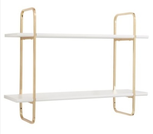 Pottery Barn, Metallic Trim, Multi-Level Wall Shelves, Like New, Retail - $199