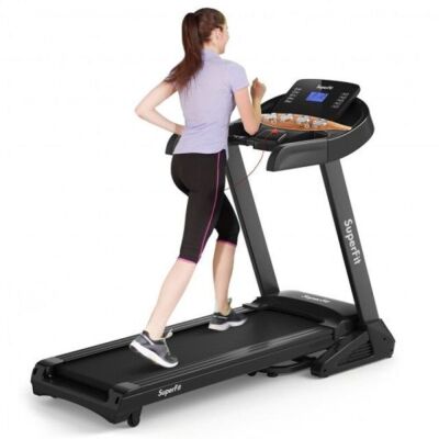 3.75Hp Electric Folding Treadmill With Auto Incline 12 Program App Control 