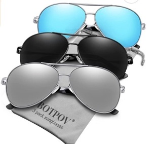 BOTPOV Polarized Aviator Sunglasses, Appears New, Retail 25.98