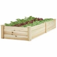 8x2ft Wooden Raised Garden Bed Planter for Garden, Lawn, Yard