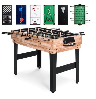 10-in-1 Combo Game Table Set w/ Pool, Foosball, Ping Pong, Chess - 2x4ft,E-COMMERCE RETURN