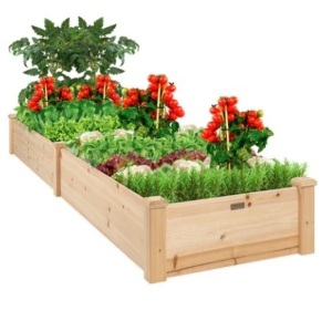 8x2ft Wooden Raised Garden Bed Planter