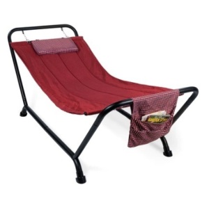 Outdoor Patio Hammock for Backyard, Garden w/ Stand, Pillow, Storage Pockets, Red