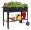 Elevated Metal Garden Bed for Backyard w/ Wheels, Shelf, Appears New&nbsp;