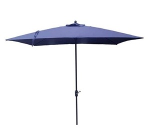 6.5 ft. x 10 ft. Rectangular Market Patio Umbrella Outdoor Umbrella in Navy Blue