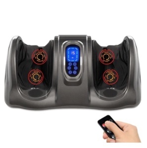 Therapeutic Foot Massager w/ High Intensity Rollers, Remote, 3 Modes, Black, Appears New