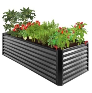 Outdoor Metal Raised Garden Bed, 8x4x2ft