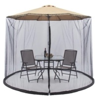 Adjustable Bug Net Accessory for Patio Umbrella w/ Zippered Door - 9ft, Appears New