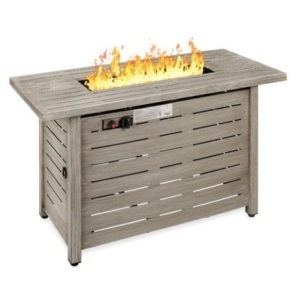 50,000 BTU Steel Propane Gas Fire Pit w/ Auto Ignition - 42in, Gray