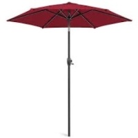 Outdoor Market Patio Umbrella w/ Push Button Tilt, Crank Lift - 7.5ft