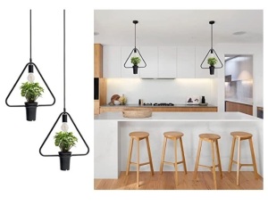 2 Pendant Light Fixture for Kitchen Island Dining Room Hanging Lamp with Plant Pot and Adjustable Wire up to 59" Ideal for Dining or Kitchen Table Scandinavian Style by Scandinaf.,NEW
