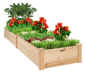 8x2ft Wooden Raised Garden Bed Planter for Garden, Lawn, Yard