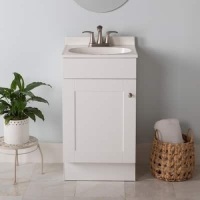 Project Source 18-in White Single Sink Bathroom Vanity with White Cultured Marble Top 