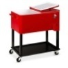 Portable Rolling Cooler Cart w/ Bottle Opener, Catch Tray - 80qt, Red&nbsp;