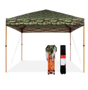 One-Person Setup Instant Pop Up Canopy w/ Wheeled Bag, 10x10ft, Camo