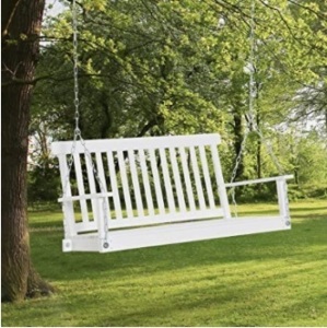 Outsunny 2-Seater Hanging Porch Swing, 440lbs Weight Capacity, White, Appears New