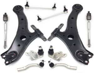 Topicksap - 10pc For 07-11 Toyota Camry 2.5 3.5 LE SE XLE CE Lower Control Arms and Ball Joints Passenger and Driver Side, Sway Bars End Links, Inner & Outer Tie Rod Ends - Appears New