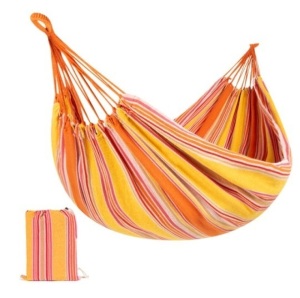 2-Person Brazilian-Style Double Hammock w/ Portable Carrying Bag, Sunset