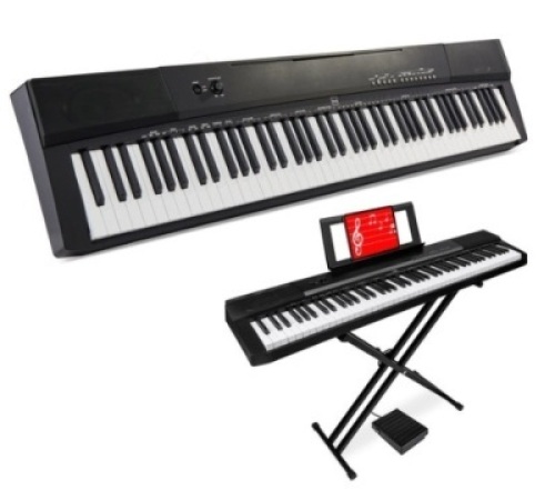 88-Key Digital Piano Set w/ Semi-Weighted Keys, Stand, Sustain Pedal