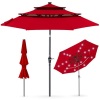 BCP # 6391 : 3 - Tier  Solar  Patio Umbrella  W / LED Lights 