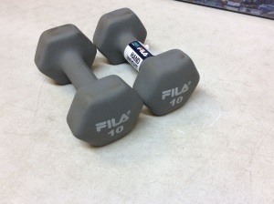 Set of Fila Neoprene Dumbbells, 10 lb 