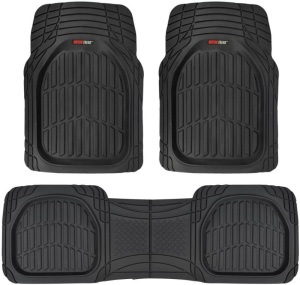 Motor Trend 923-BK Black FlexTough Contour Liners Deep Dish Heavy Duty Rubber Floor Mats Universal Trim to Fit - Appear New  