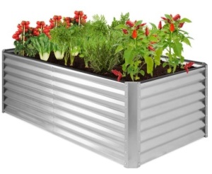 Outdoor Metal Raised Garden Bed for Vegetables, Flowers, Herbs - 6x3x2ft, Silver