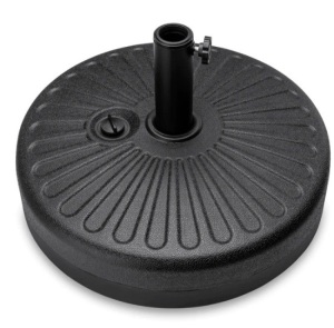 Plastic Patio Umbrella Base Pole Holder Accessory w/ Adjustable Knob, Appears New