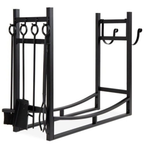 BCP # 5141 : Steel Fire Wood &nbsp;Log Storage &nbsp;Rack And tool Set