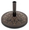 18in Round Patio Umbrella Base Stand w/ Rustic Finish, Appears New
