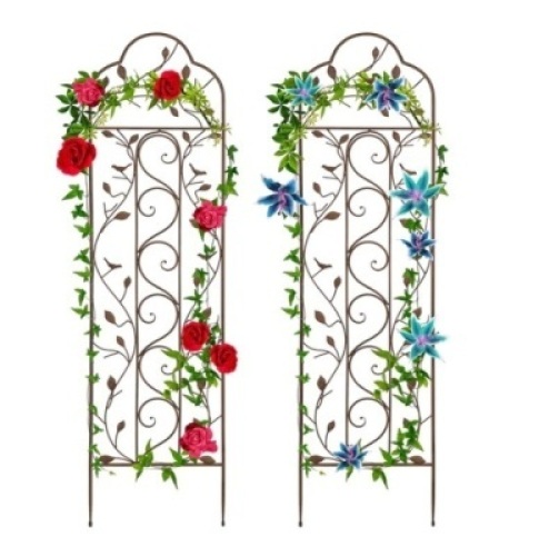Set of 2 Iron Arched Garden Trellis, Appears New