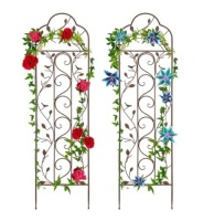 Set of 2 Iron Arched Garden Trellis, Appears New