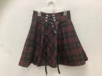 Plaid Womens Skirt, No Size, Waist is 13" across, E-Comm Return