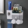 Suksadum Wall Mounted Toothbrush Holder&nbsp;with Automatic Toothpaste Dispenser, 2 Cups and Drawers - Appears New&nbsp;&nbsp;