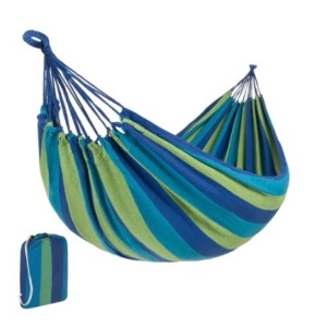 2-Person Brazilian-Style Double Hammock w/ Portable Carrying Bag, Blue