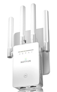 Netfun WiFi Extender Signal Booster, Powers Up, E-Comm Return, Retail 69.99