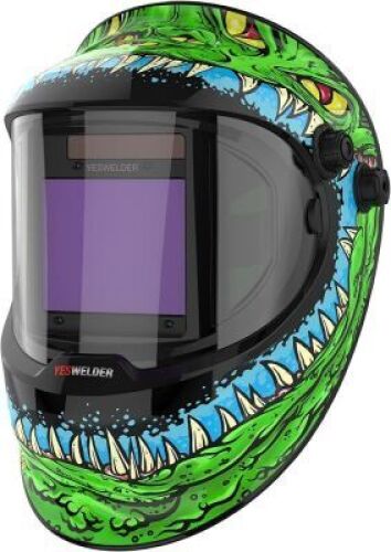 YESWELDER Large Viewing True Color Solar Powered Auto Darkening Welding Helmet with Side View, 4 Arc Sensor Wide Shade&nbsp;