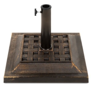 26lb Steel Square Patio Umbrella Base Stand, Basketweave Pattern