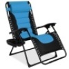 Oversized Padded Zero Gravity Chair, Folding Recliner w/ Headrest, Side Tray&nbsp;