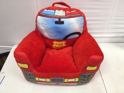 Kids Fire Truck Plush Chair, E-Comm Return