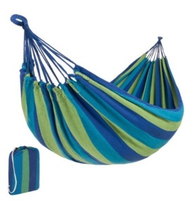 2-Person Brazilian-Style Double Hammock w/ Portable Carrying Bag, Blue