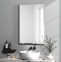 KOHROS Rectangle Beveled Polished Frameless Wall Mirror, Appears New