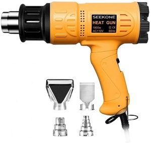 SEEKONE Heat Gun 1800W Heavy Duty Hot Air Gun Kit Variable Temperature Control with 2-Temp Settings 4 Nozzles - Appears New  