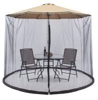 Adjustable Bug Net Accessory for Patio Umbrella w/ Zippered Door - 9ft